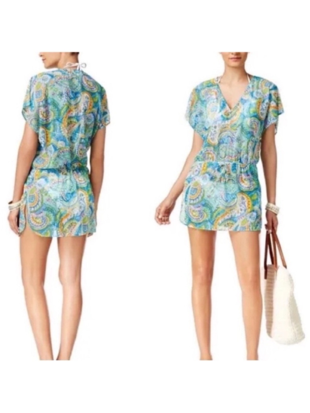 Lauren Ralph Lauren Carnival Poolside Tunic Coverup Beach Dress Mini size Medium